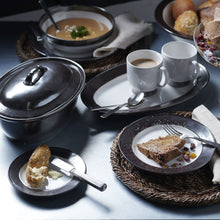 Load image into Gallery viewer, Emerson White/Pewter Dessert/Salad Plate
