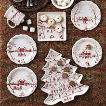 Load image into Gallery viewer, Country Estate Winter Frolic Ruby &quot;The Claus&#39; Christmas Day&quot; Dessert/Salad Plate
