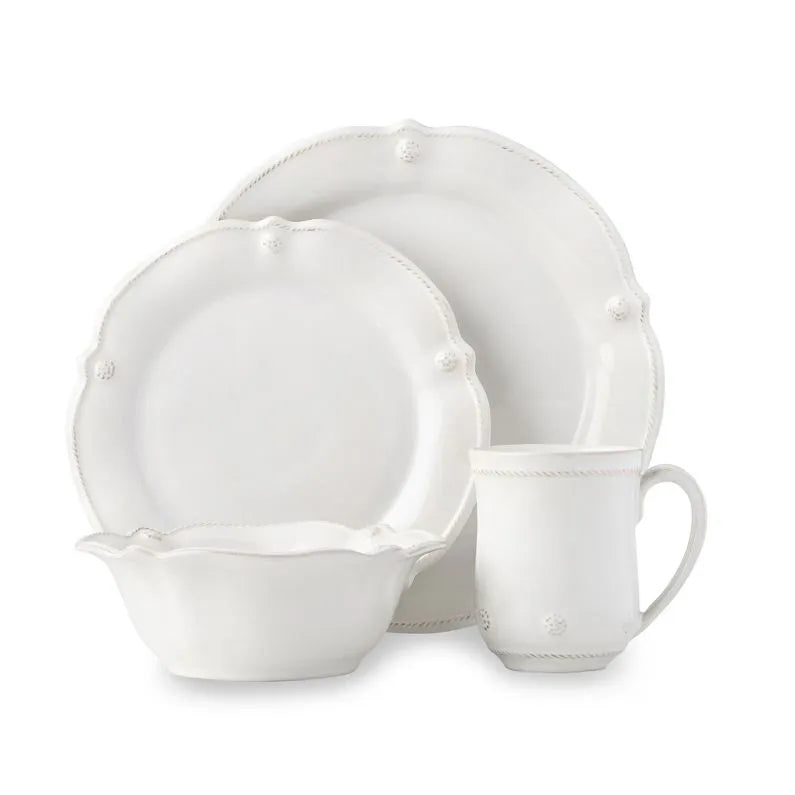 Berry & Thread Whitewash Flared 4pc Place Setting (JA01/W, JA02/W, JA07/W, JA06/W)