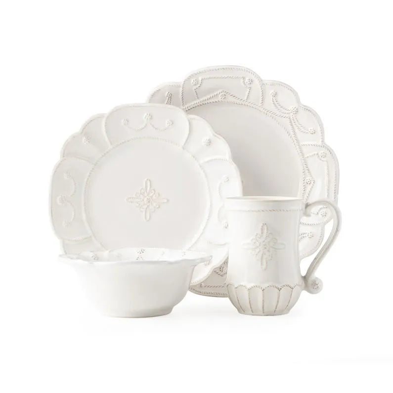 Jardins du Monde Whitewash 4pc Place Setting (JMX01/10, JMV02X/10, JMX07/10, JMX06X/10)