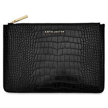 Load image into Gallery viewer, Faux Croc Pouch, Black

