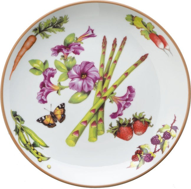 Summerlea Salad Plate, Asparagus/Petunia