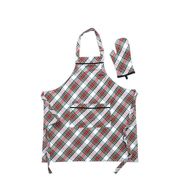 Stewart Tartan 2pc Adult Apron & Oven Mitt Set