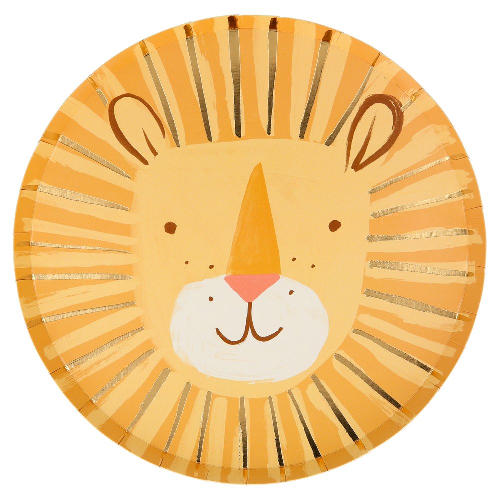 Lion Paper Plates, Set of 8