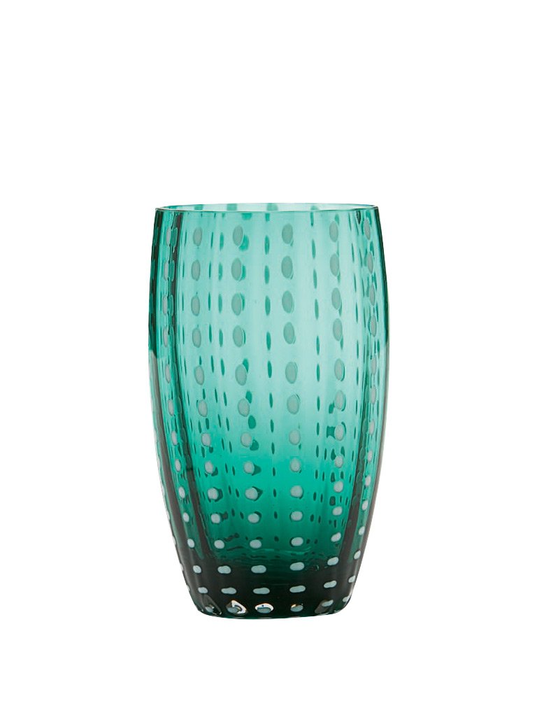 Apple Green Perle Beverage Glass, Set of 2