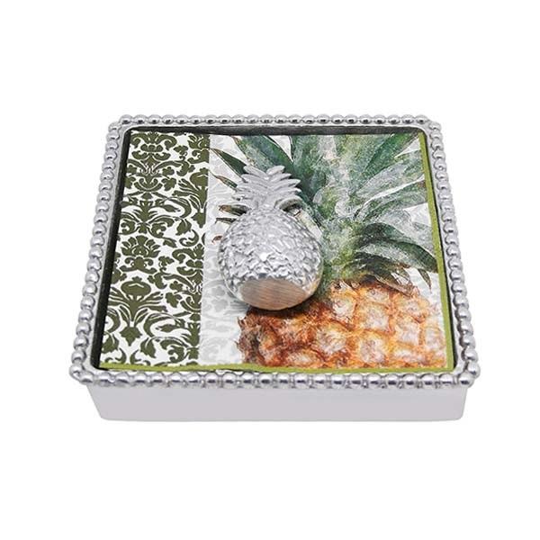 Pineapple Beaded Cocktail Napkin Box