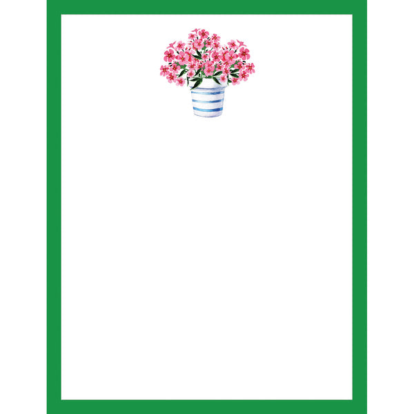 Pink Flowers Pot Notepad, 4.25