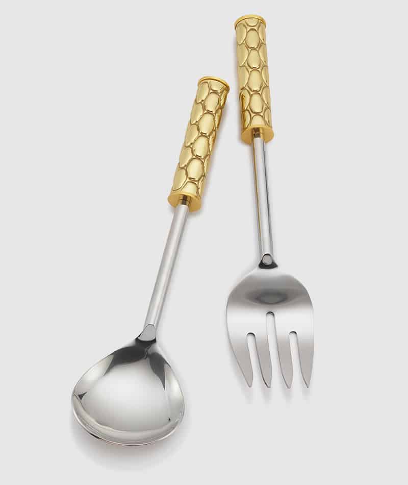 Helios Gold Handled Salad Set