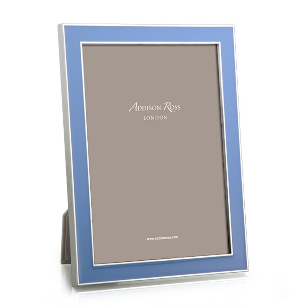 Periwinkle Enamel with Silver Trim Picture Frame, 4x6