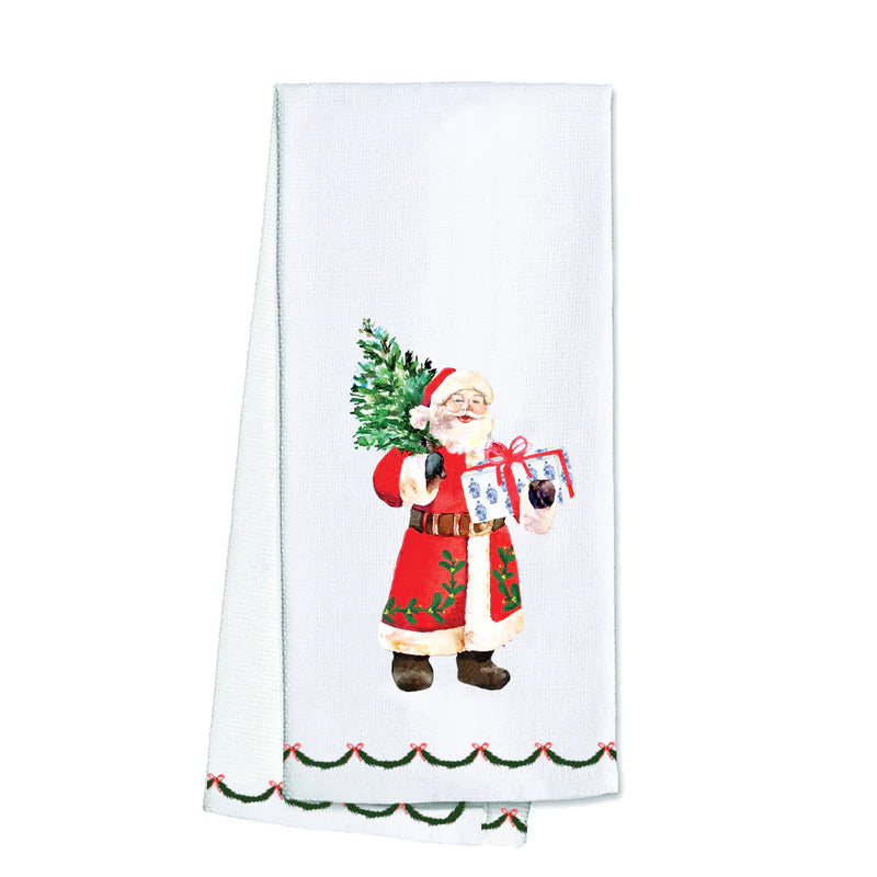 Santa with Gift Tea Towel