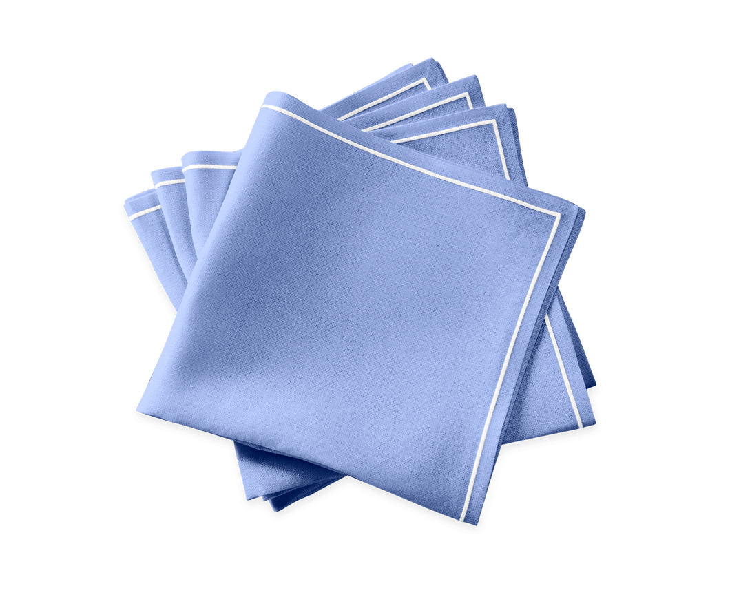 Satin Stitch Sky Blue Napkin, Set of 4