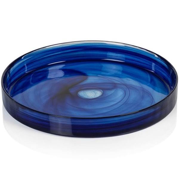 Moonbay Indigo Blue Alabaster Glass 9.5