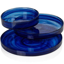Load image into Gallery viewer, Moonbay Indigo Blue Alabaster Glass 9.5&quot; Tray

