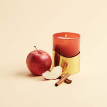 Load image into Gallery viewer, Simmered Cider Harvest Red Poured Candle with Gold Sleeve

