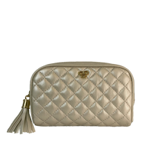 Load image into Gallery viewer, Classic Small Makeup Case, Pearl Quilted
