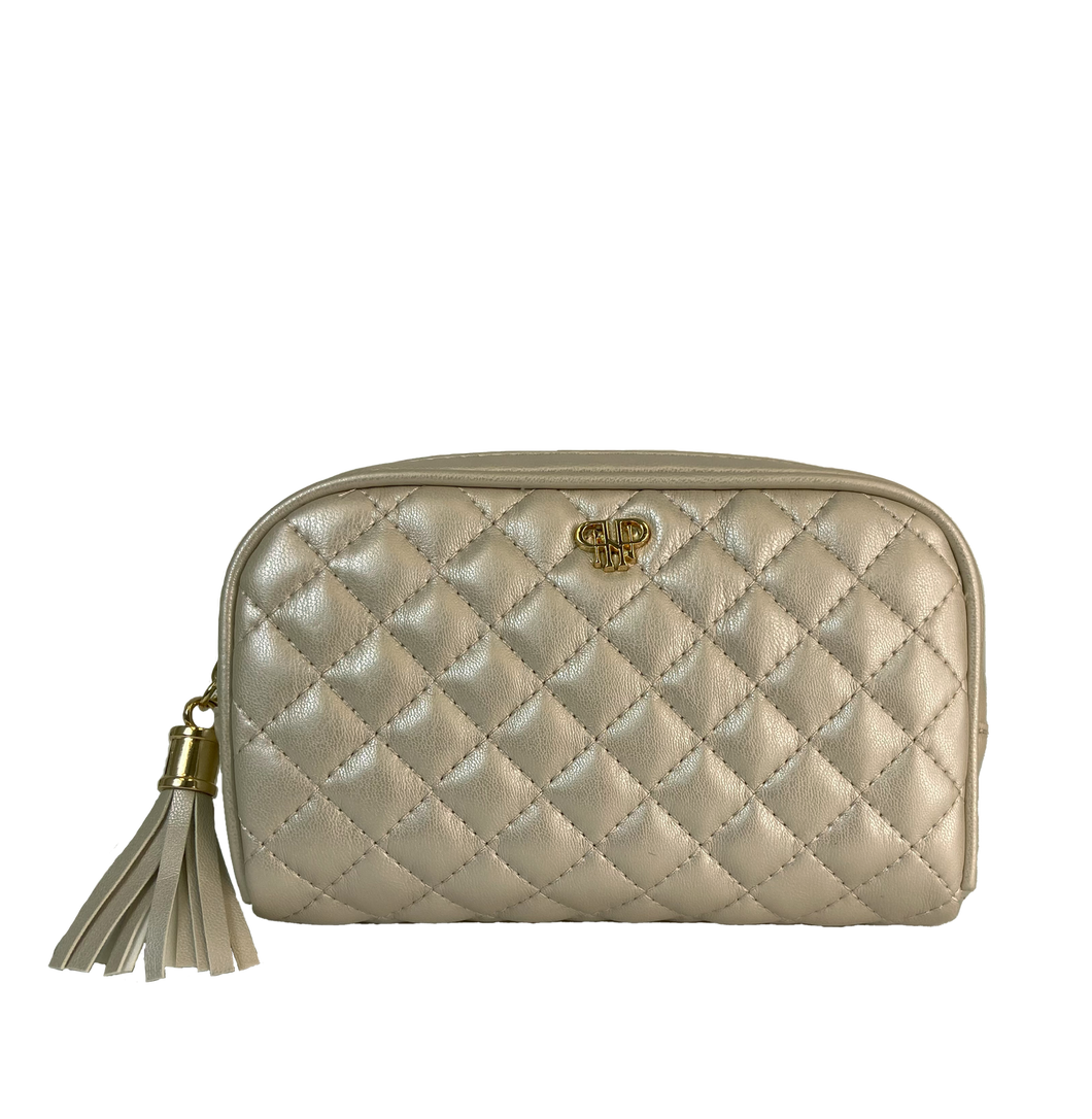 Classic Small Makeup Case, Pearl Quilted