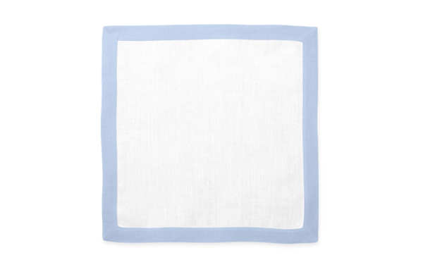Border Placemat with Sky Blue Trim, Set of 4
