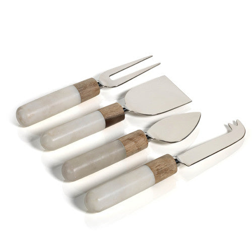 Marble & Wood Cheese Tools, Set of 4