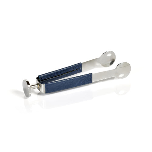 Laguna Nickel and Leather Ice Tong