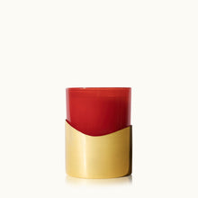 Load image into Gallery viewer, Simmered Cider Harvest Red Poured Candle with Gold Sleeve
