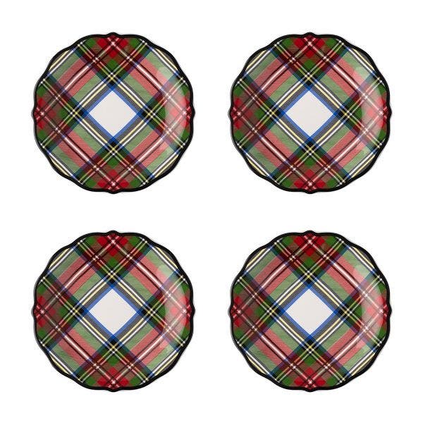 Stewart Tartan Cocktail Plates Set - Thumbnail 3