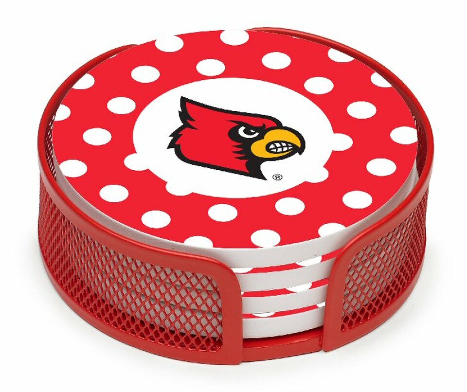 Louisville Cardinals Dot Coasters, Set of 4